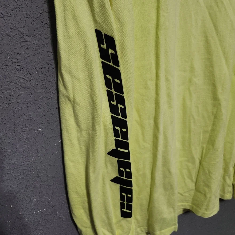Season 6 Yeezy Calabasas Long Sleeve Tee Shirt Frozen Yellow Medium - Picture 5 of 9